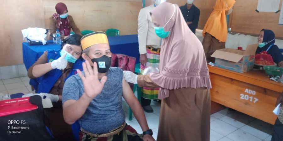 510 Warga Di Vaksin, Hadiah Desa Mattoangin Untuk Ultah Maros Ke 62 Tahun
