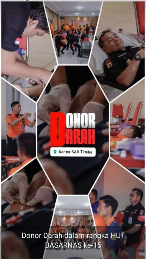 Basarnas Apresiasi Senkom Mitra Polri Mimika Keikutsertaan Dalam Donor Darah 