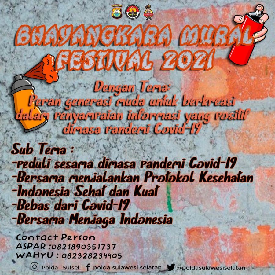 Beri Wadah Kebebasan Berekspresi, Polda Sulsel Gelar Festival Mural Piala Kapolri 2021