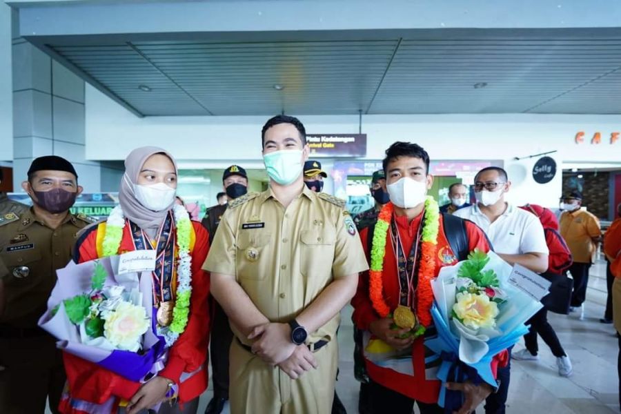 Bupati Pangkep Jemput Atlet Peraih Emas PON Papua
