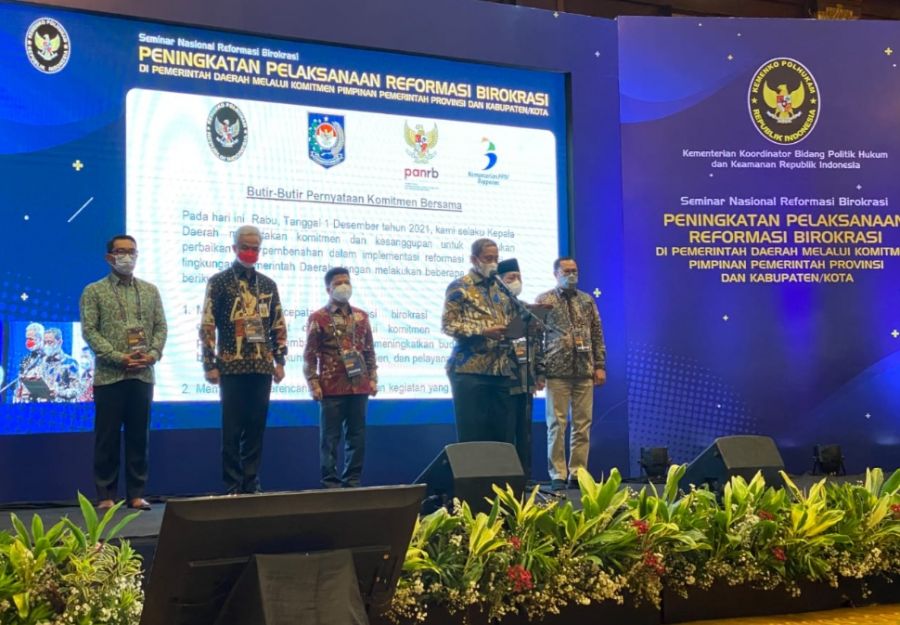 Bupati Wajo Bacakan Komitmen Implementasi Reformasi Birokrasi di Seminar Nasional Kemenkopolhukam