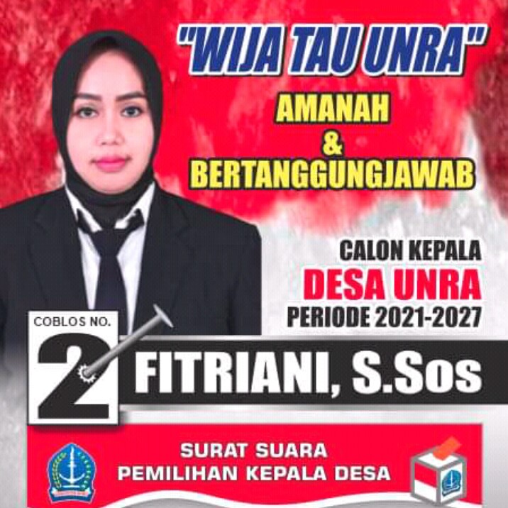 Semangat Memperbaiki Desa, Fitriani Menang Telak di Pilkades Unra