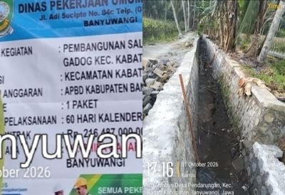 Tumbal Keserakahan! Proyek Irigasi Gadog Kabat Banyuwangi Diduga Asal-asalan